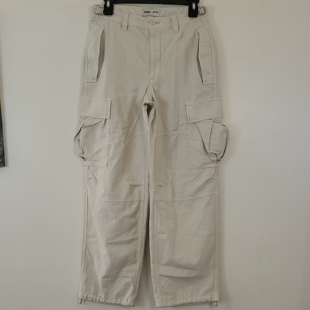 Aritzia TNA Cargo Utility Pants Size 4 Womens Straightleg Parachute Khaki Y2K